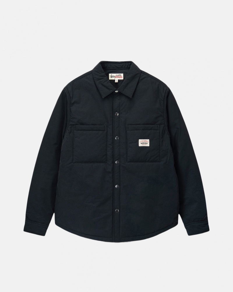 Cămașă Jachete Barbati Stussy Căptușită Tech Over Shirt Negrii | UOC-1216