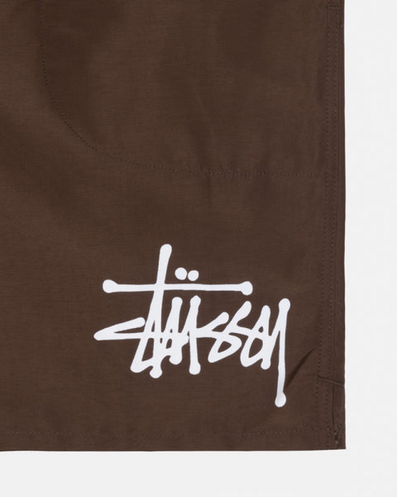 Costume De Baie Barbati Stussy Big Basic Apa Scurte Cafe | TVO-5140