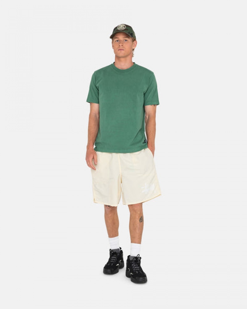 Costume De Baie Barbati Stussy Big Basic Apa Scurte Albi | EWY-5705