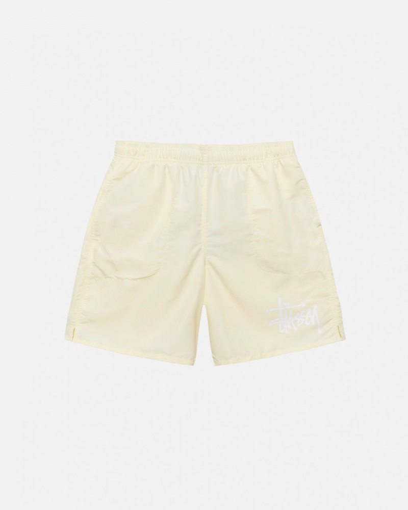 Costume De Baie Barbati Stussy Big Basic Apa Scurte Albi | EWY-5705