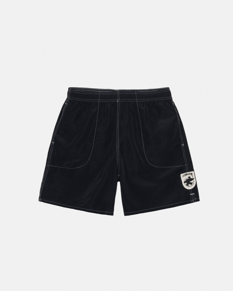 Costume De Baie Barbati Stussy Surfman Patch Apa Scurte Negrii | VDM-0116