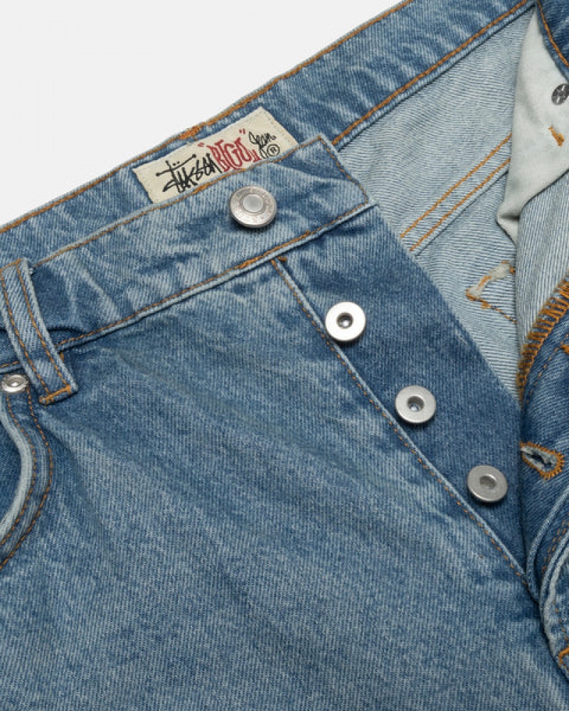 Denim Barbati Stussy Big Ol' Jean Denim Albastri | EFC-4854