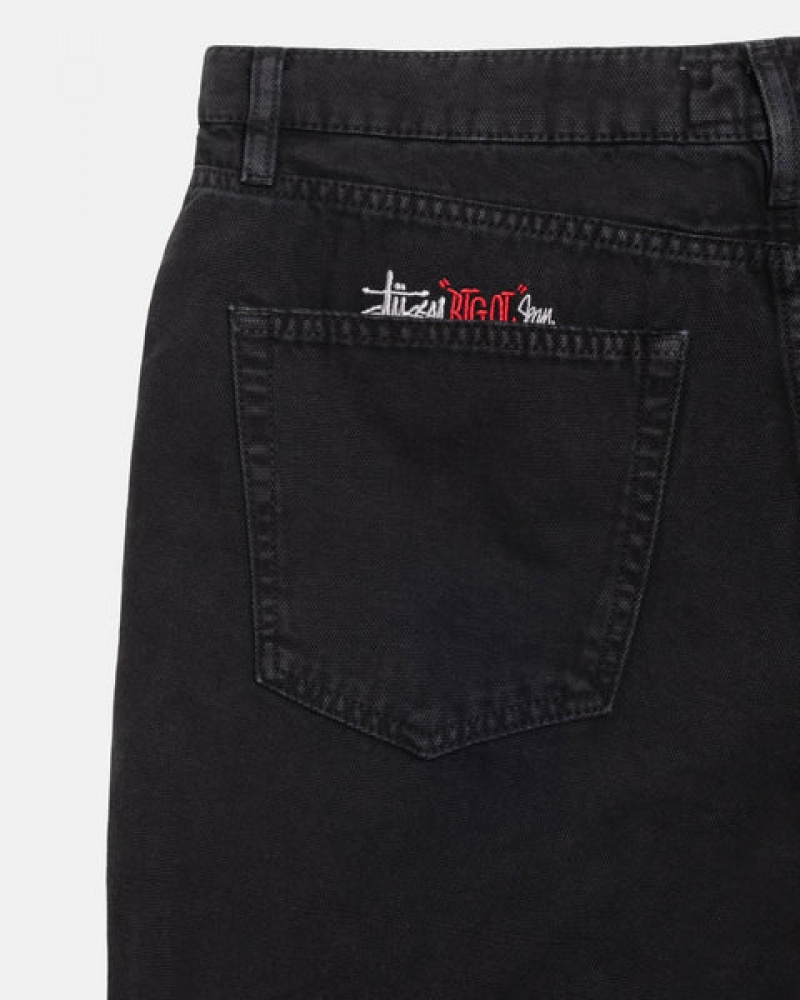 Denim Barbati Stussy Big Ol' Jean Washed Panza Negrii | QXB-5446