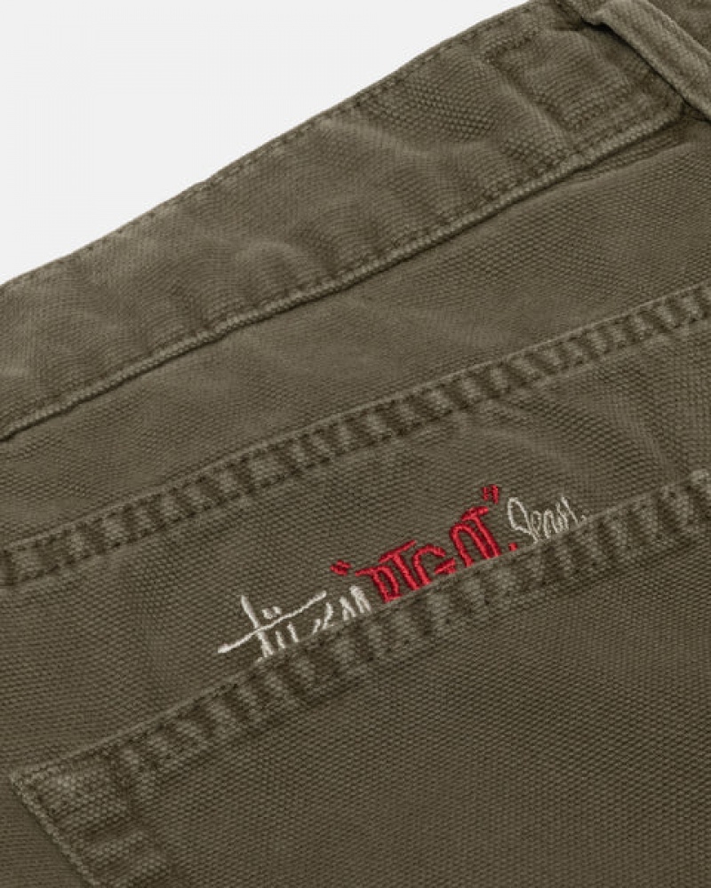 Denim Barbati Stussy Big Ol' Jean Washed Panza Masline Verzi | ZGW-2672