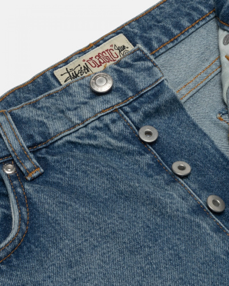 Denim Barbati Stussy Clasici Jean Denim Albastri | XZR-0618