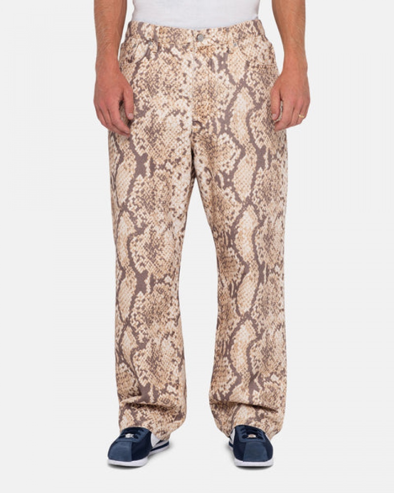 Denim Dama Stussy Big Ol' Jean Washed Panza Snakeskin | ODO-4913