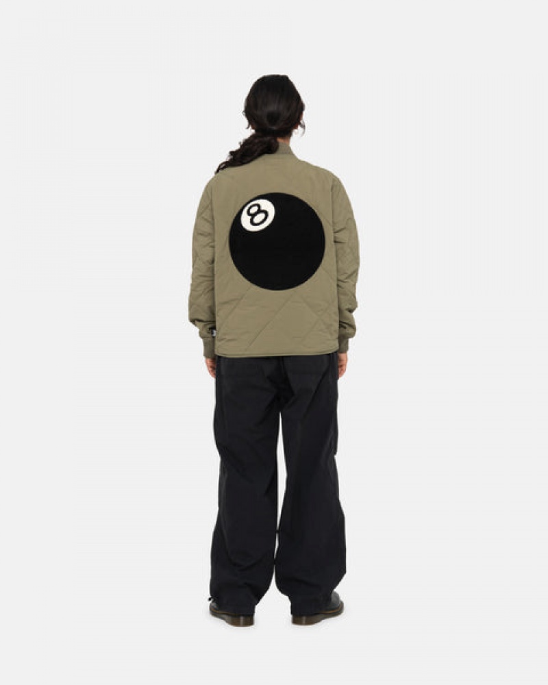 Geci Barbati Stussy 8 Ball Matlasat Liner Jacket Masline Verzi | GXA-2357