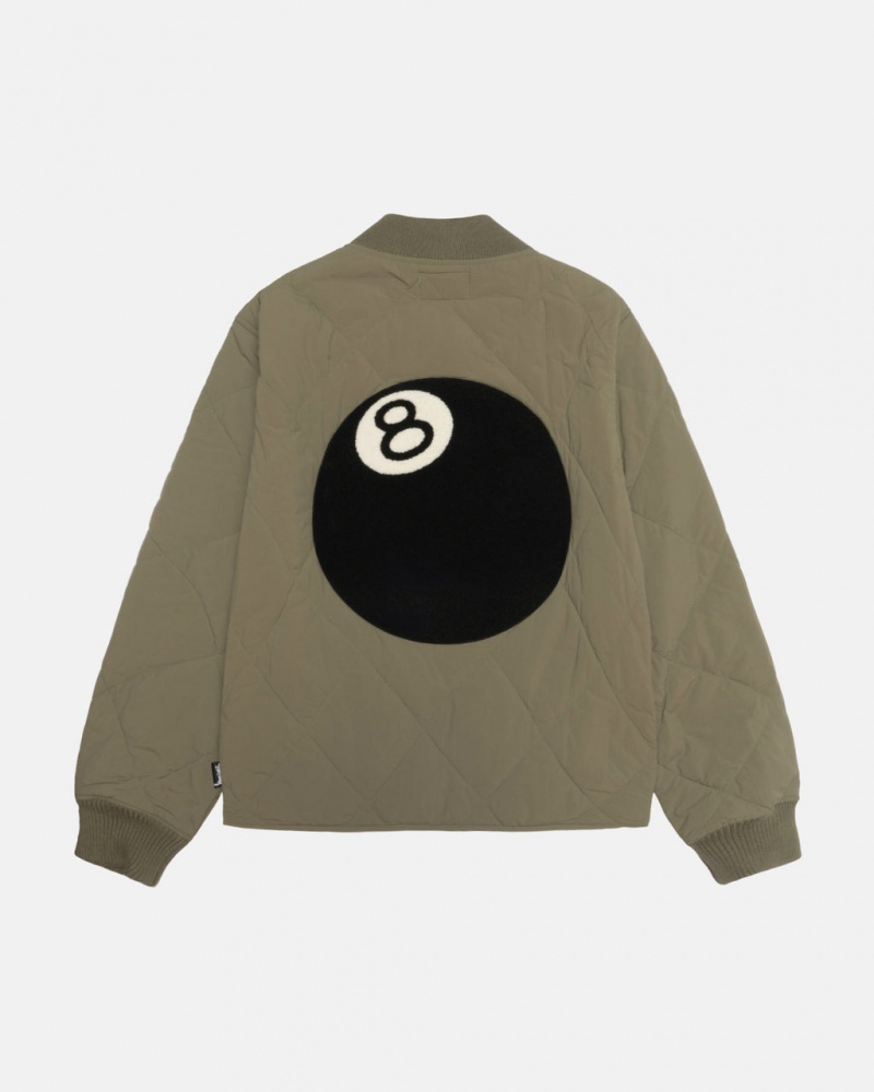 Geci Barbati Stussy 8 Ball Matlasat Liner Jacket Masline Verzi | GXA-2357