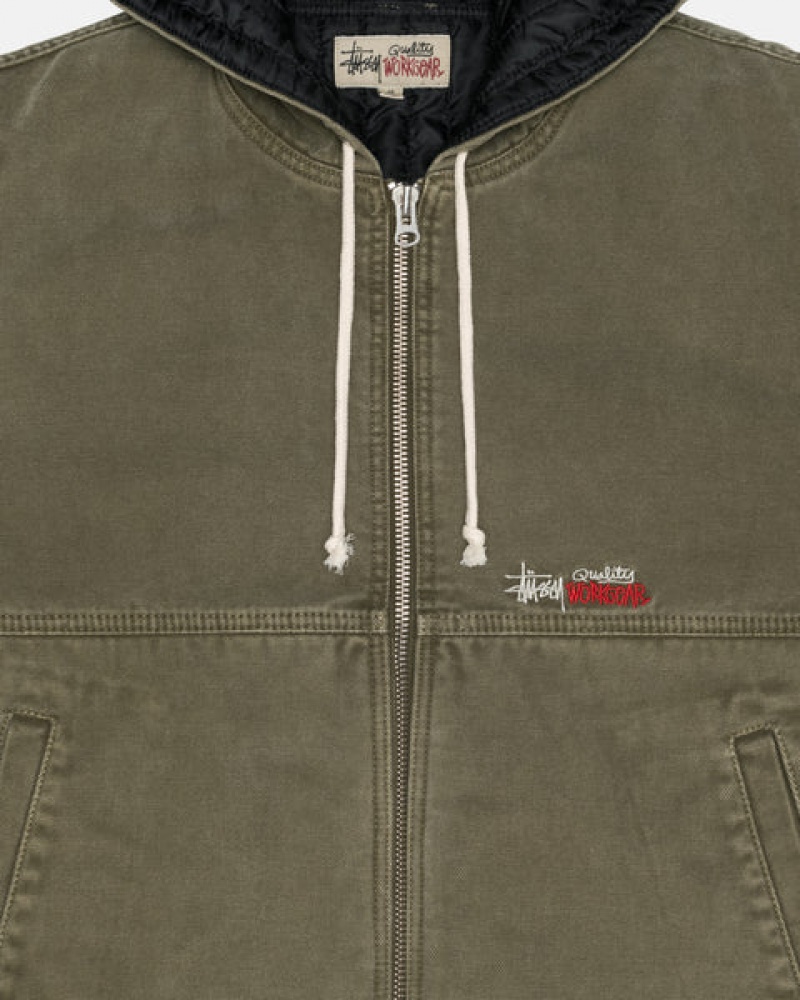 Geci Barbati Stussy Lucru Jacket Insulated Panza Masline Verzi | CHW-5328