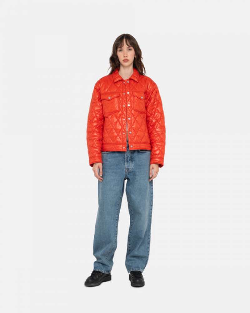 Geci Barbati Stussy Ranch Jacket Matlasat Nailon Rosii | PQN-5885