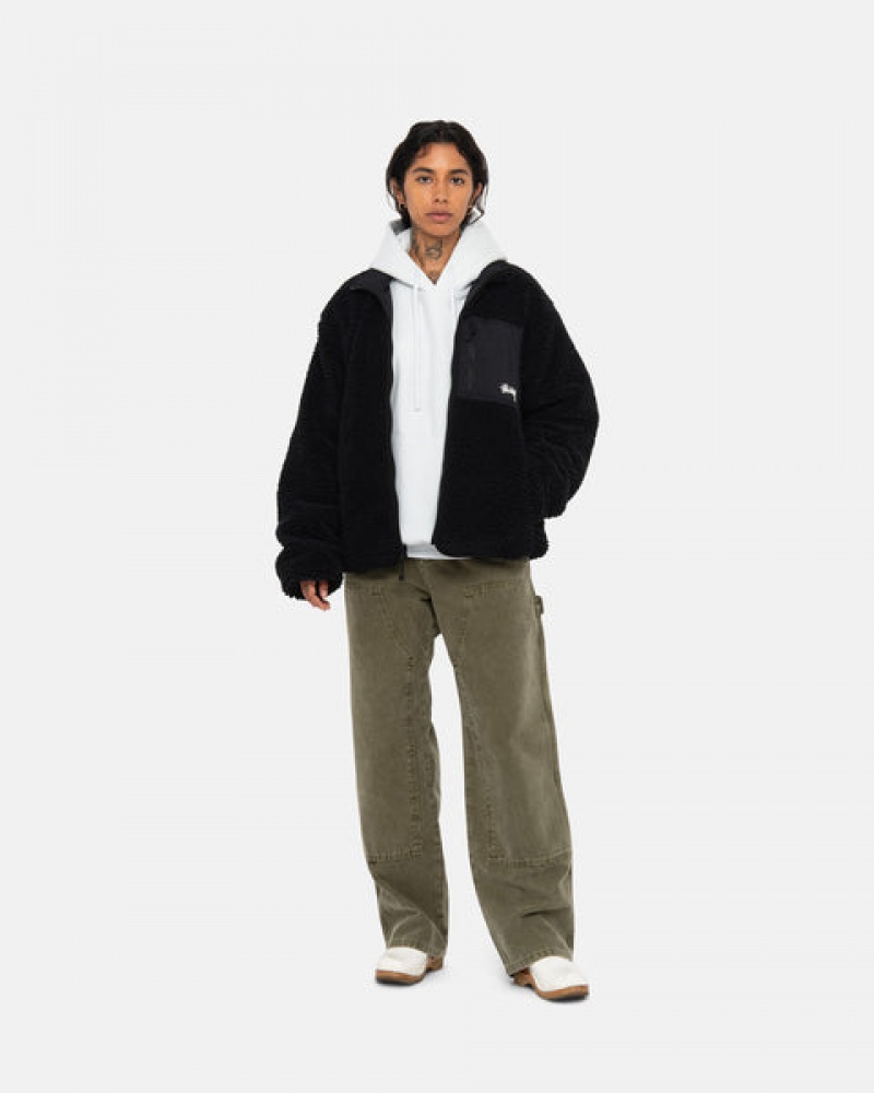 Geci Barbati Stussy Sherpa Reversible Jacket Negrii | UMO-7843