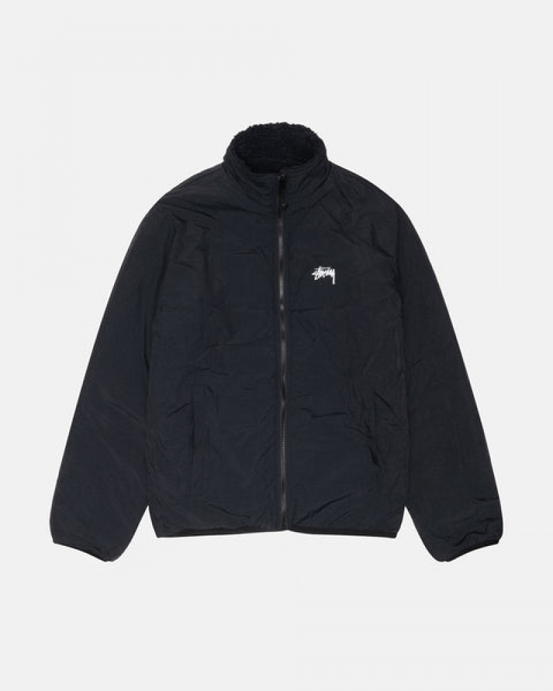 Geci Barbati Stussy Sherpa Reversible Jacket Negrii | UMO-7843