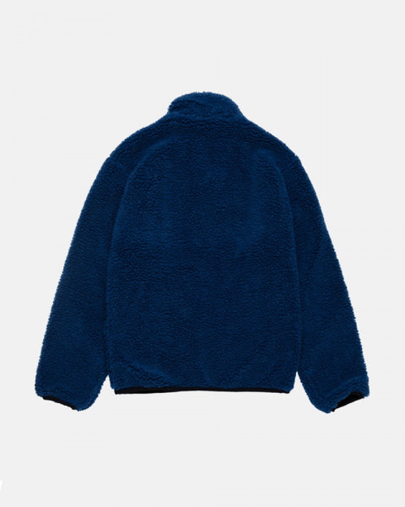 Geci Barbati Stussy Sherpa Reversible Jacket Albastri | EEP-7197