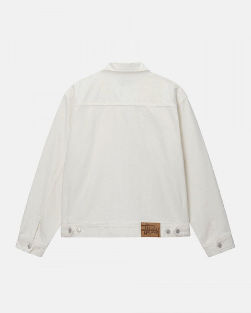 Geci Barbati Stussy Zip Lucru Jacket Overdyed Bej | RAJ-7923