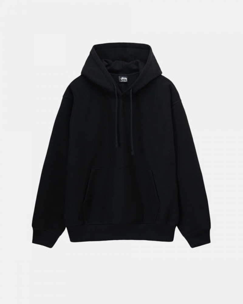 Hanorac cu Gluga Barbati Stussy Back Hood Applique Hoodie Negrii | WDC-3699