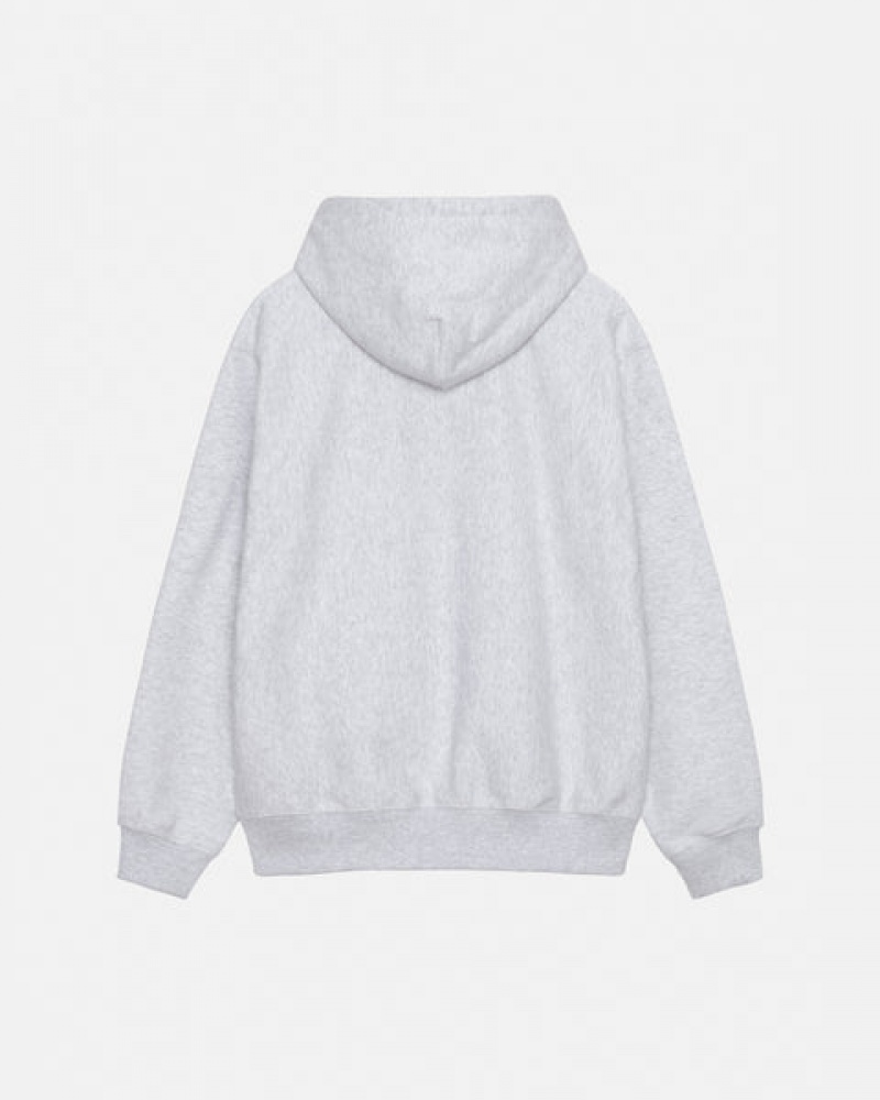 Hanorac cu Gluga Barbati Stussy Basic Applique Hoodie Gri | QBF-3617