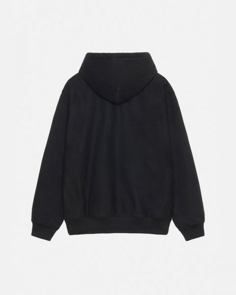 Hanorac cu Gluga Barbati Stussy Basic Applique Hoodie Negrii | BTU-4865