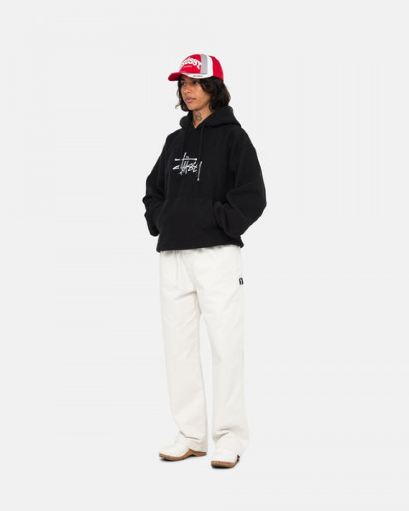 Hanorac cu Gluga Barbati Stussy Basic Applique Hoodie Negrii | BTU-4865