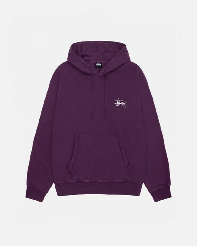 Hanorac cu Gluga Barbati Stussy Basic Stussy Hoodie Pigment Dyed Violet | PHL-1187