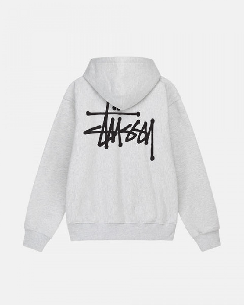 Hanorac cu Gluga Barbati Stussy Basic Stussy Zip Hoodie Gri | FXU-1333