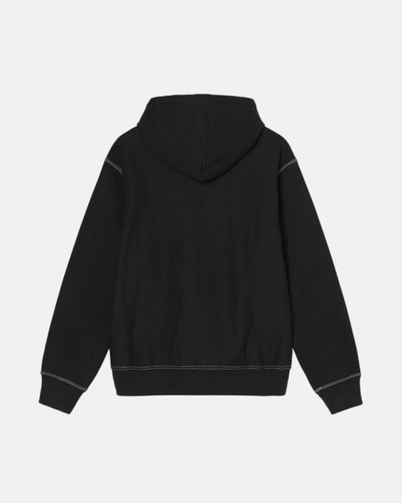 Hanorac cu Gluga Barbati Stussy Contrast Stitch Label Hoodie Negrii | ZMT-9061