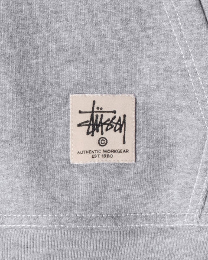 Hanorac cu Gluga Barbati Stussy Contrast Stitch Label Hoodie Gri | DNC-3976