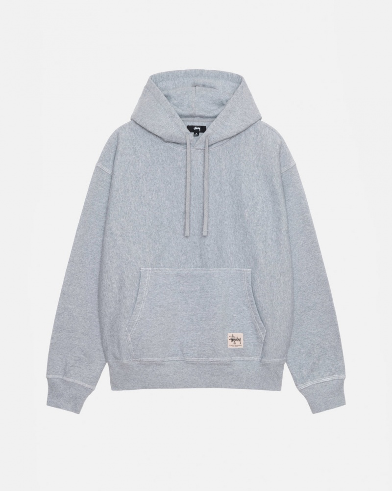 Hanorac cu Gluga Barbati Stussy Contrast Stitch Label Hoodie Gri | DNC-3976