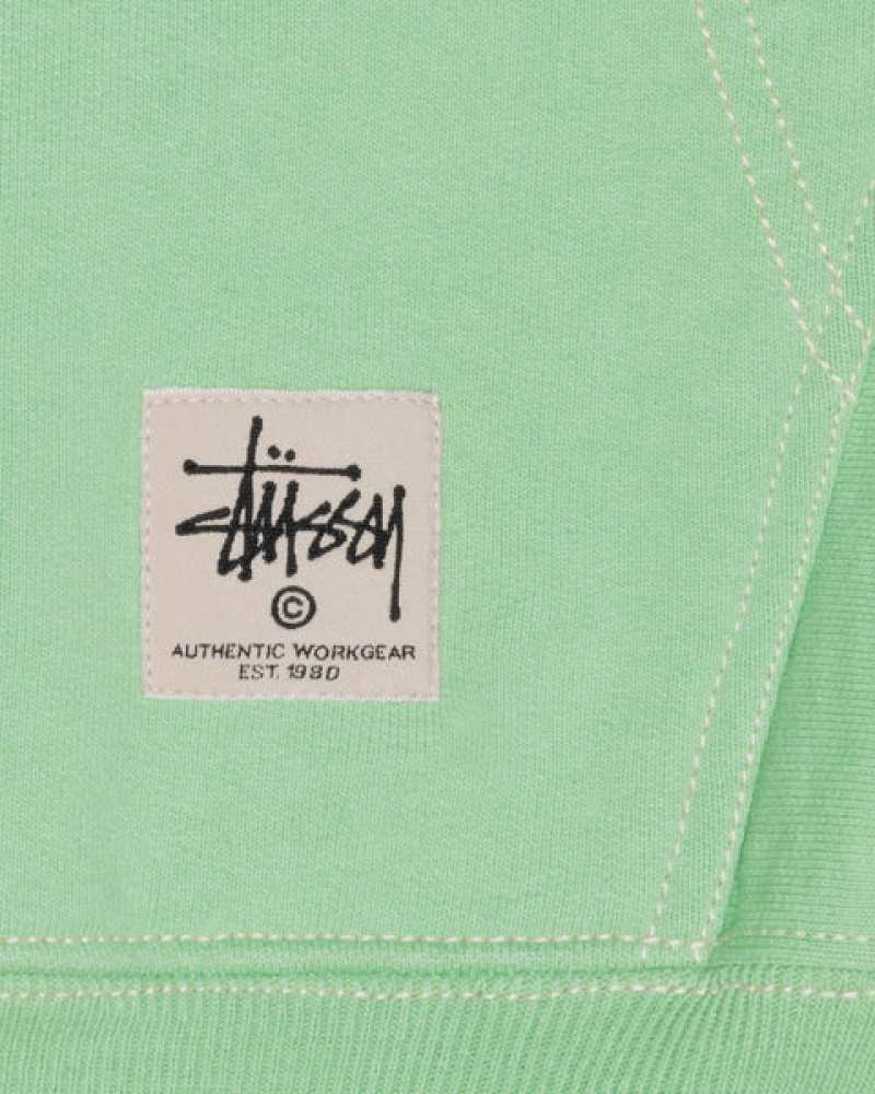 Hanorac cu Gluga Barbati Stussy Double Face Label Zip Hoodie Verzi | GIF-3715