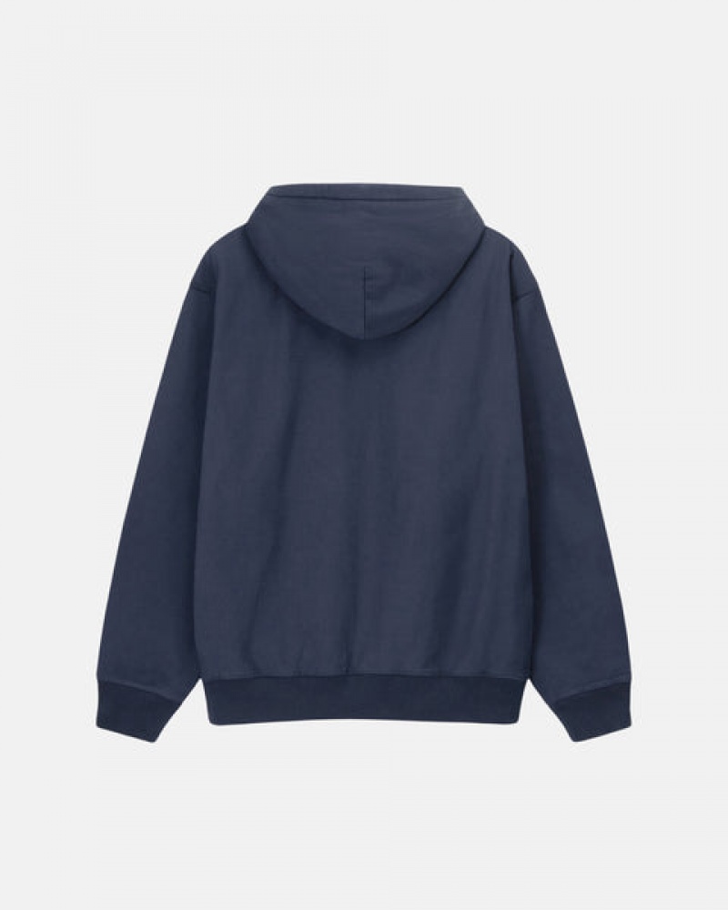 Hanorac cu Gluga Barbati Stussy Overdyed Stock Logo Hoodie Bleumarin | LWE-1537