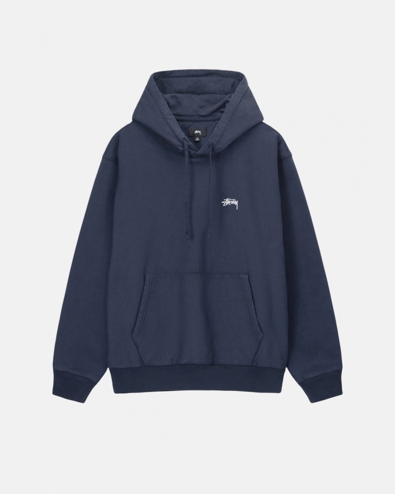 Hanorac cu Gluga Barbati Stussy Overdyed Stock Logo Hoodie Bleumarin | LWE-1537