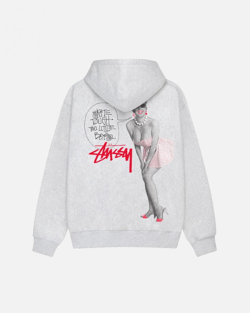 Hanorac cu Gluga Barbati Stussy Skate Tough Hoodie Gri | RXE-5497