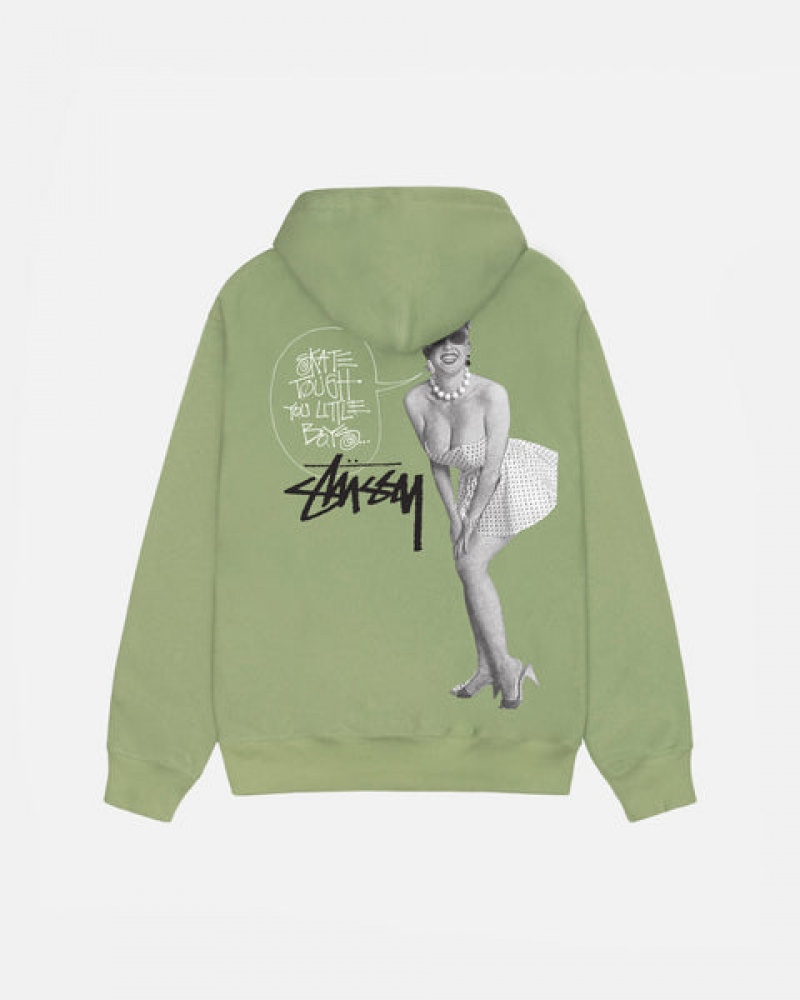 Hanorac cu Gluga Barbati Stussy Skate Tough Zip Hoodie Verzi | AIV-1274