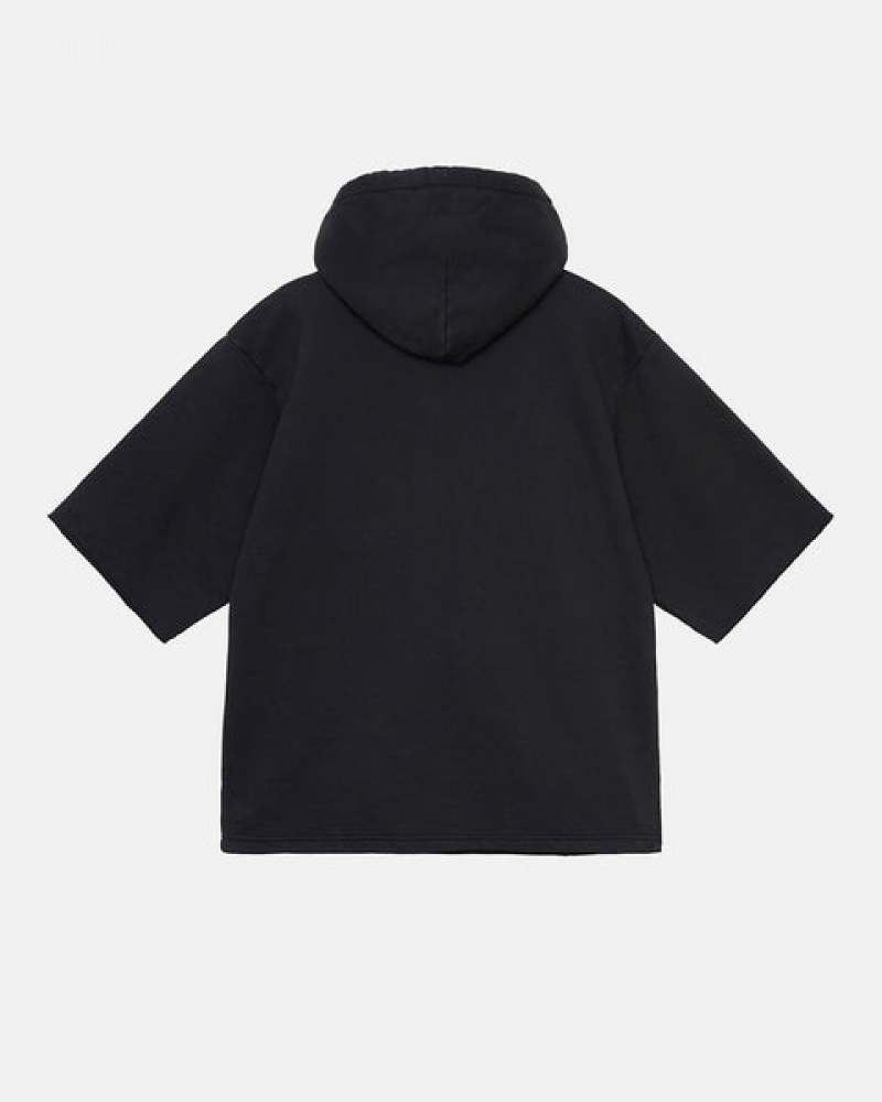 Hanorac cu Gluga Barbati Stussy Ss Boxy Cropped Hoodie Negrii | BLD-0959