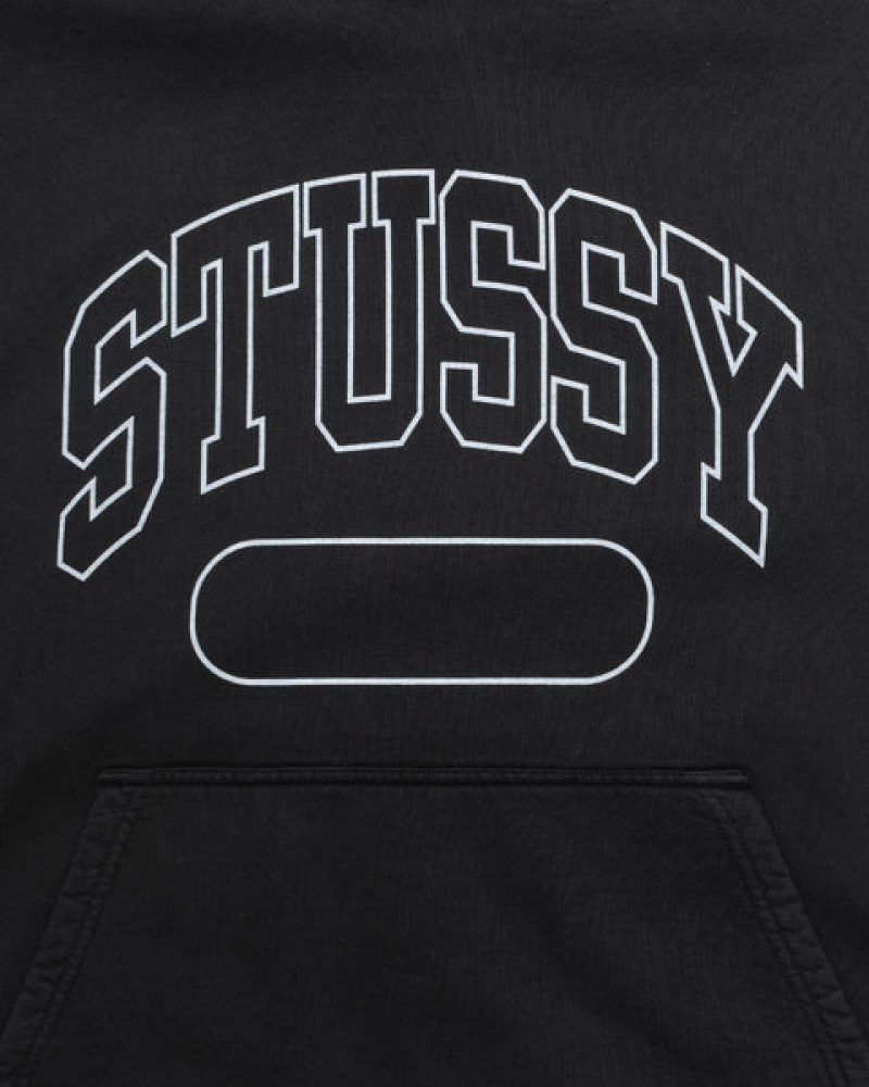 Hanorac cu Gluga Barbati Stussy Ss Boxy Cropped Hoodie Negrii | BLD-0959