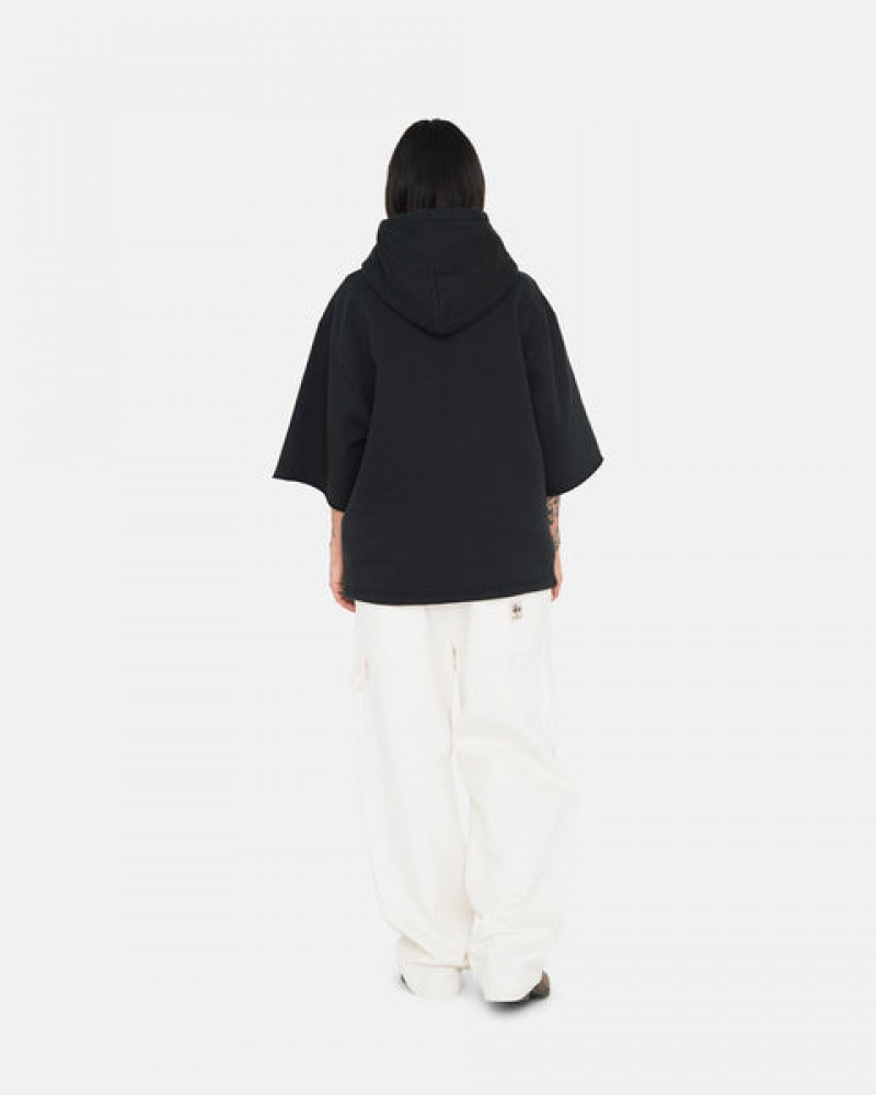 Hanorac cu Gluga Barbati Stussy Ss Boxy Cropped Hoodie Negrii | BLD-0959