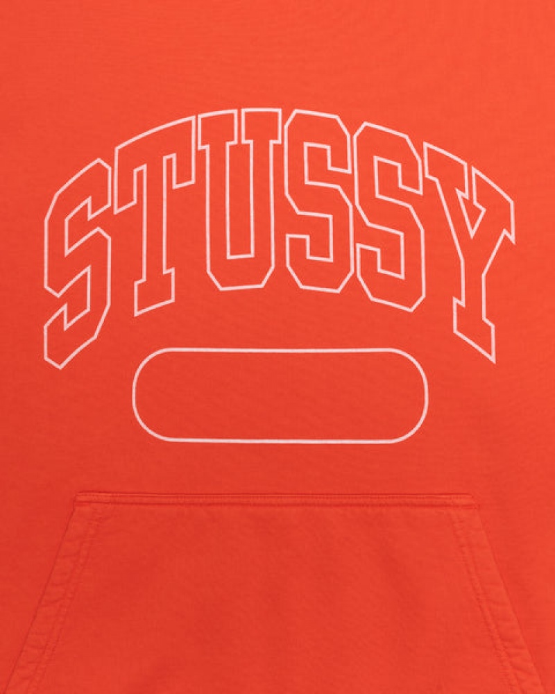 Hanorac cu Gluga Barbati Stussy Ss Boxy Cropped Hoodie Portocalii Inchis | AMP-1223