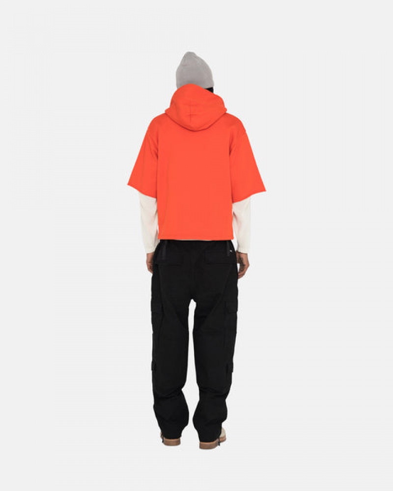 Hanorac cu Gluga Barbati Stussy Ss Boxy Cropped Hoodie Portocalii Inchis | AMP-1223