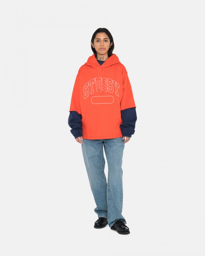 Hanorac cu Gluga Barbati Stussy Ss Boxy Cropped Hoodie Portocalii Inchis | AMP-1223