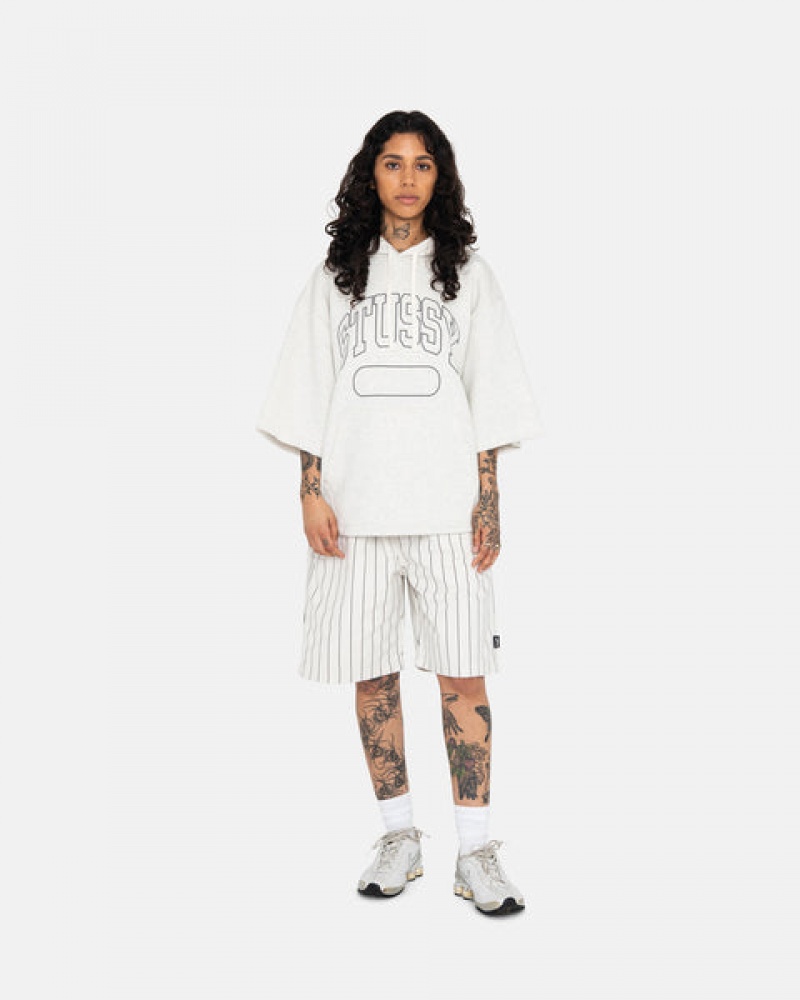 Hanorac cu Gluga Barbati Stussy Ss Boxy Cropped Hoodie Gri | AKE-0095