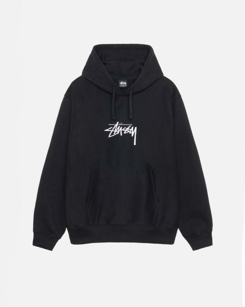 Hanorac cu Gluga Barbati Stussy Stock Logo Applique Hoodie Negrii | JXF-6953