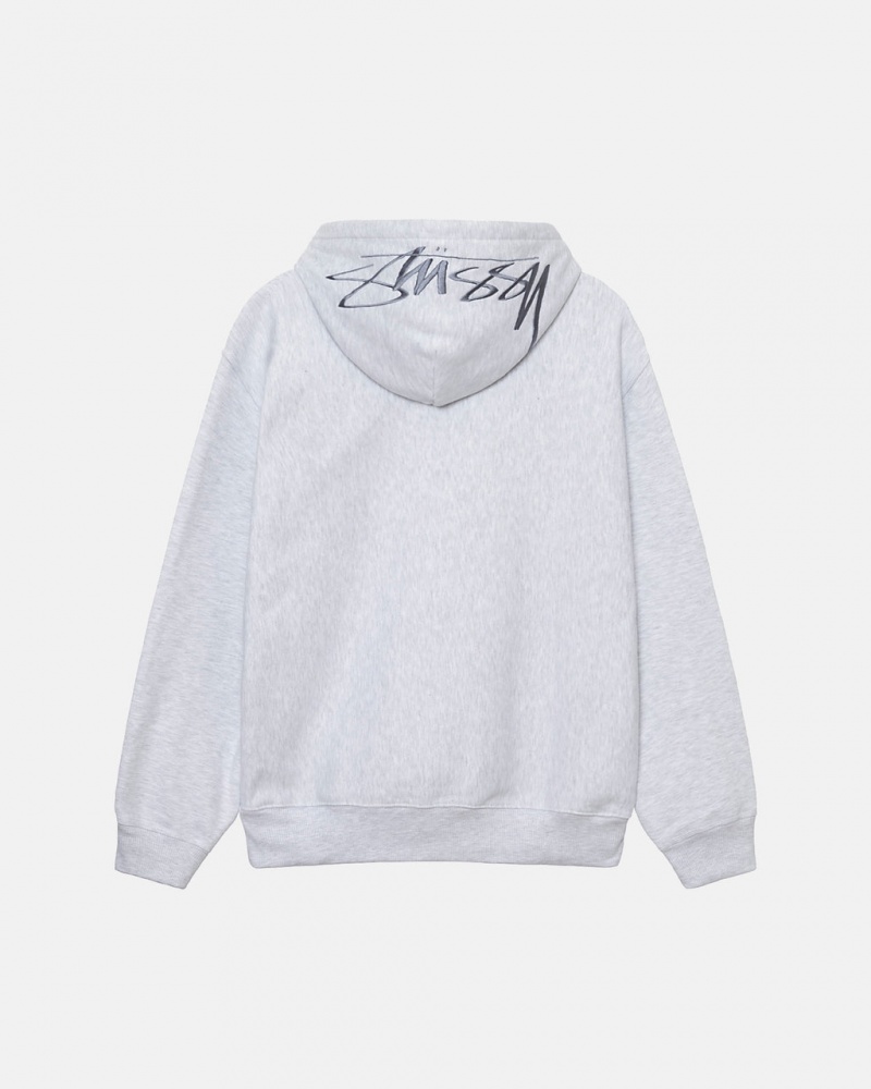 Hanorac cu Gluga Dama Stussy Back Hood Applique Hoodie Gri | MRF-5556