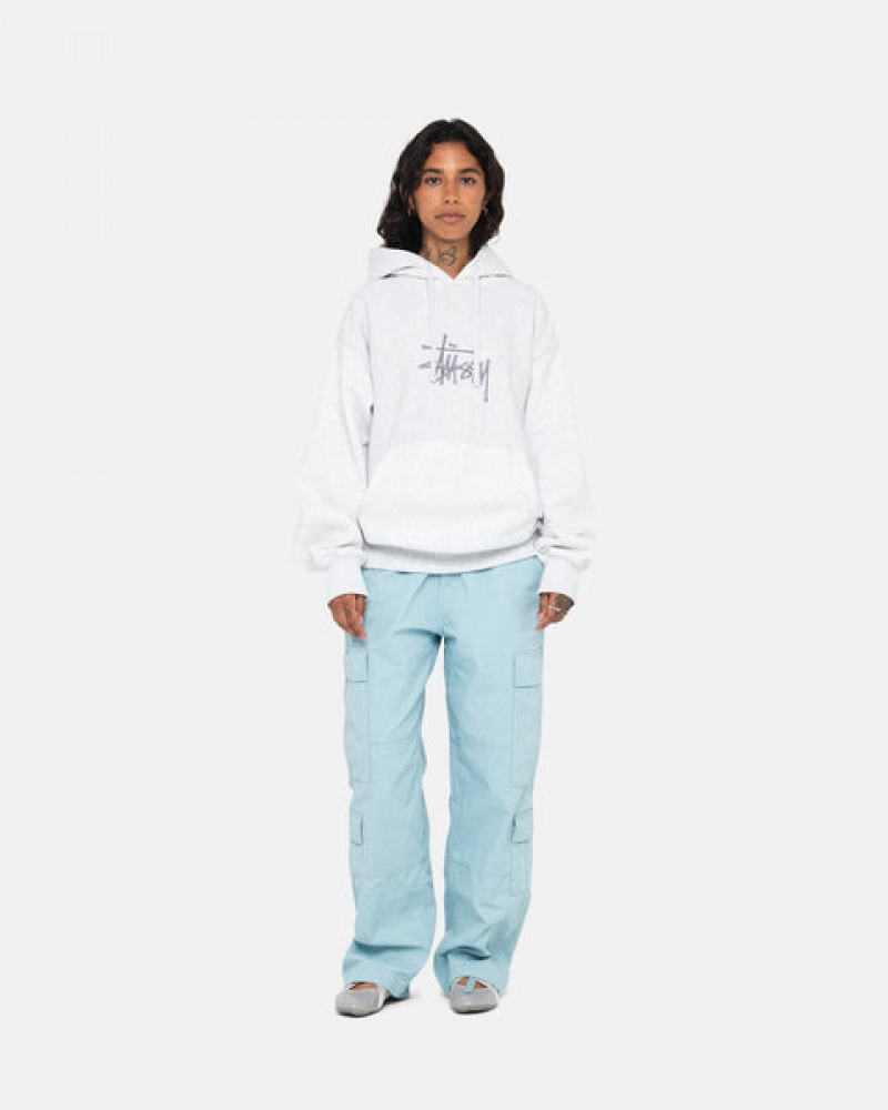 Hanorac cu Gluga Dama Stussy Basic Applique Hoodie Gri | YWY-5178