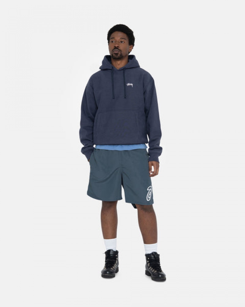 Hanorac cu Gluga Dama Stussy Overdyed Stock Logo Hoodie Bleumarin | CQK-6840