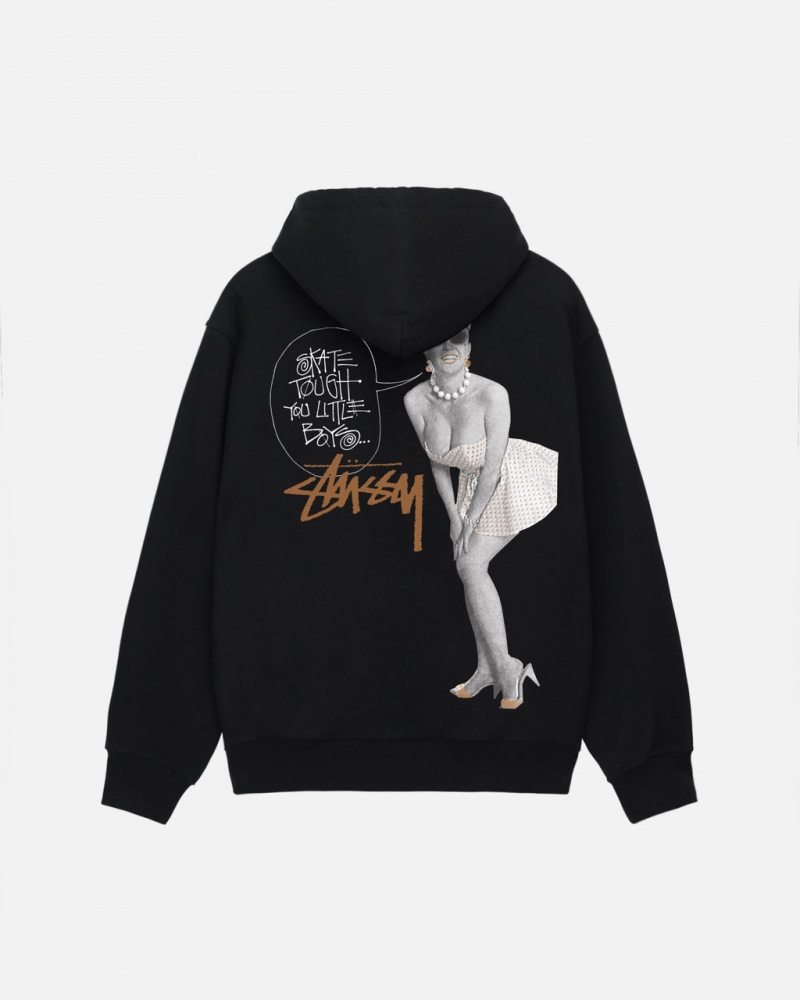 Hanorac cu Gluga Dama Stussy Skate Tough Hoodie Negrii | BCG-6991