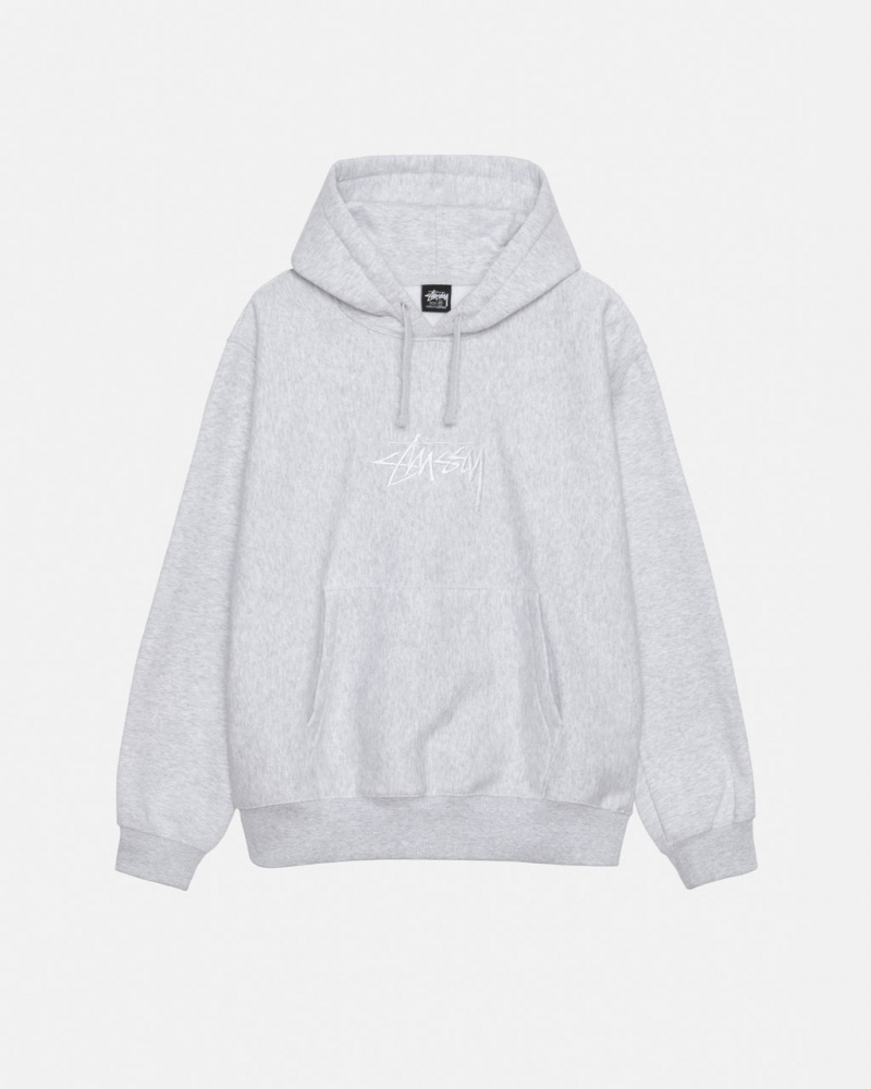 Hanorac cu Gluga Dama Stussy Stock Logo Applique Hoodie Gri | CRY-5213