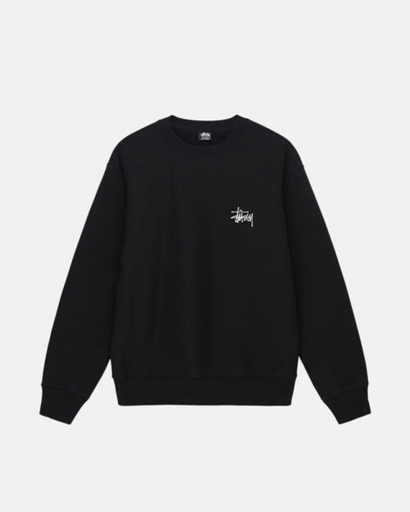 Hanorace Barbati Stussy Basic Stussy Crew Negrii | ROS-6981