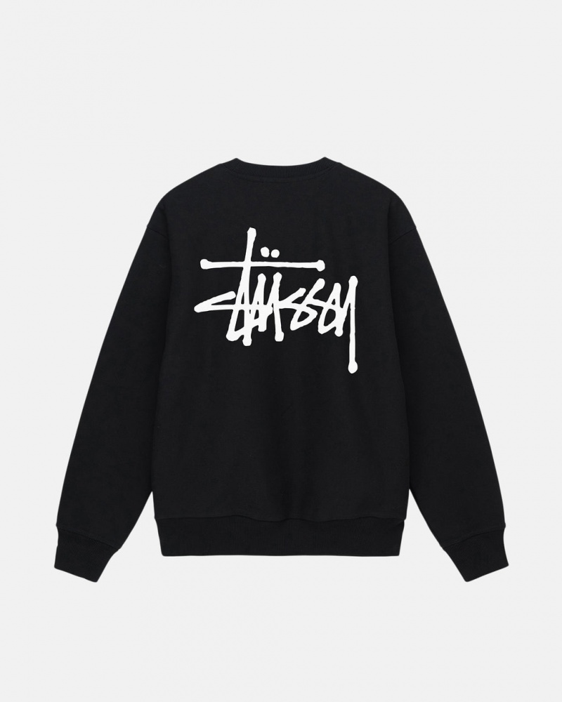 Hanorace Barbati Stussy Basic Stussy Crew Negrii | ROS-6981