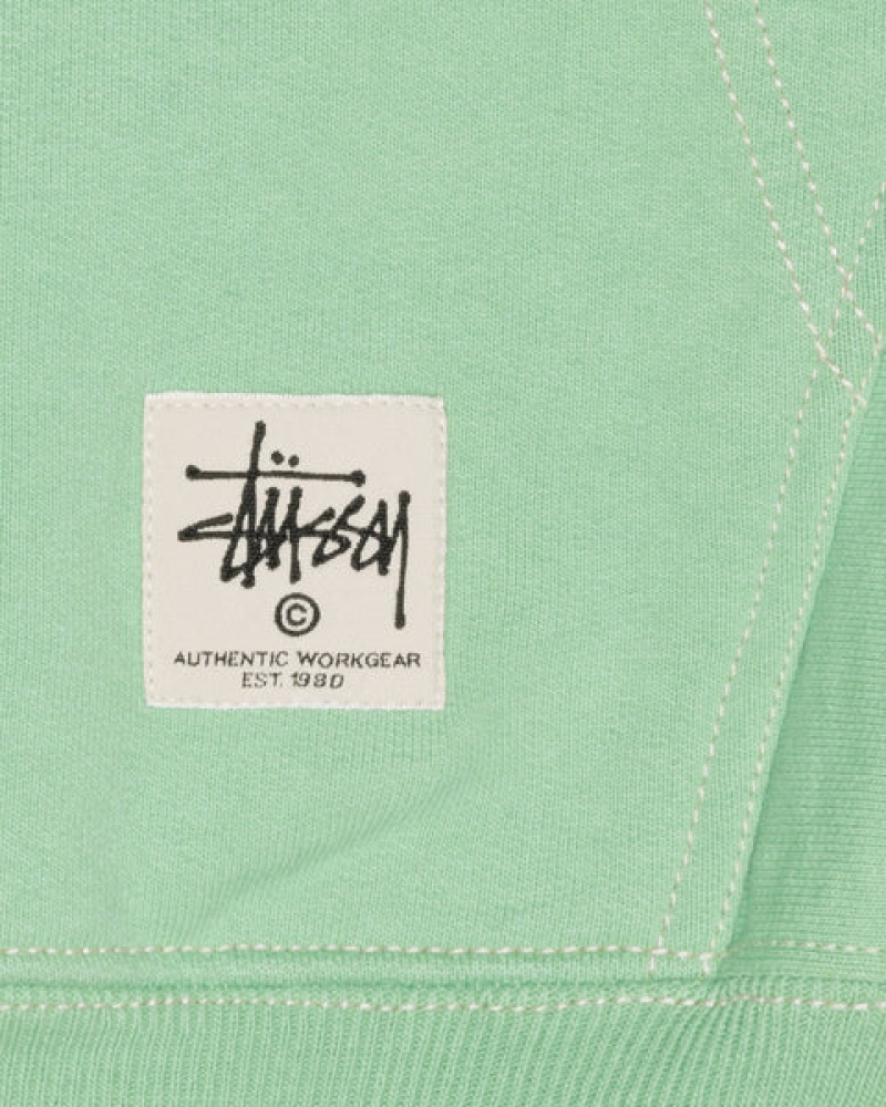 Hanorace Barbati Stussy Contrast Stitch Label Hood Verzi | EVA-7315