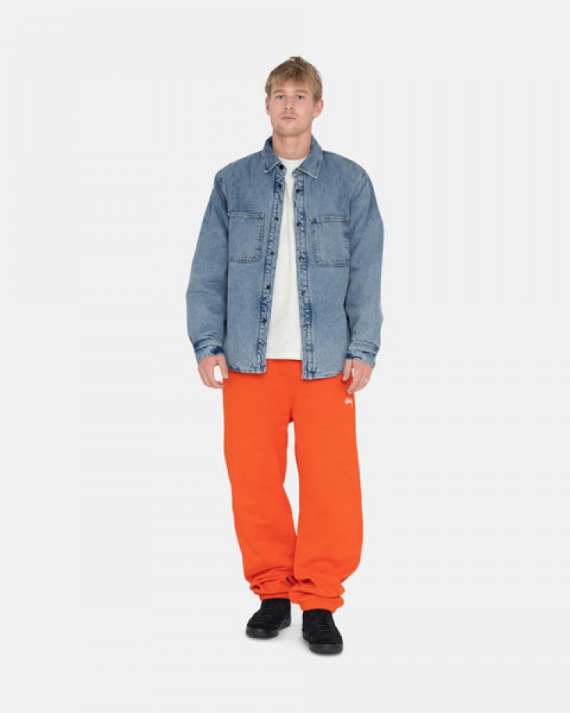 Hanorace Barbati Stussy Overdyed Stock Logo Pant Portocalii | JDG-6280