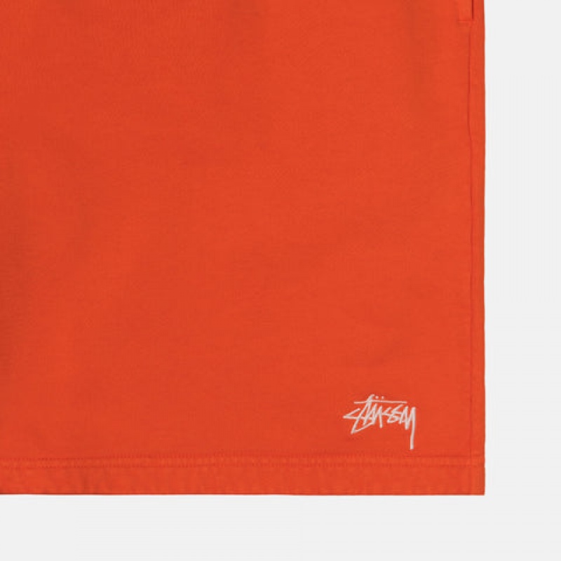 Hanorace Barbati Stussy Overdyed Stock Logo Scurte Portocalii | ZJW-4067